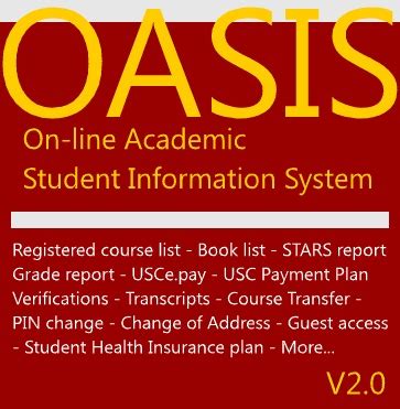 usc student portal|OASIS:Login .